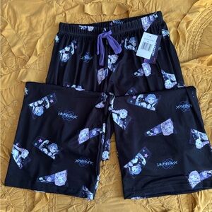 KPOP Demon Hunters Huntrix Wide-leg Black and Purple Pajama Pants
